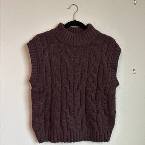 Brown sweater vest